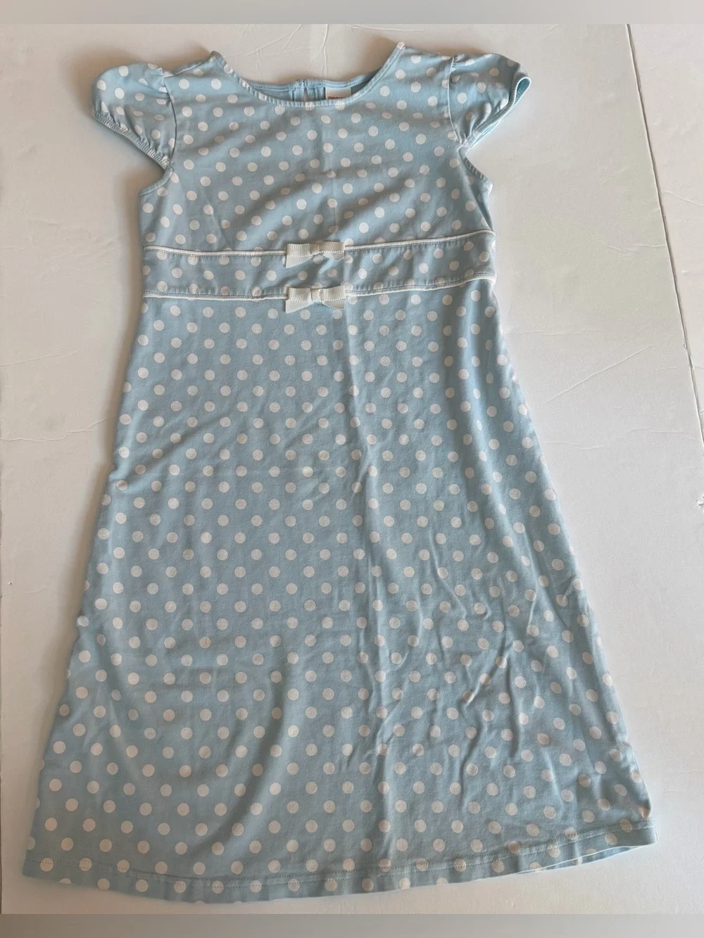 Gymboree Light Blue Polka Dot Dress with Bows